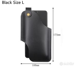 Fondina in pelle nera con passante cinta NUOVA! 