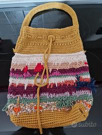 Borsa crochet boho chic fatta a mano