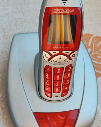 Telefono Cordless Aladino Telecom Rosso/Argento