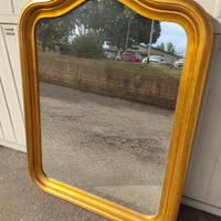 specchio cornice in legno massello dorata