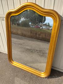 specchio cornice in legno massello dorata