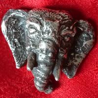 soprammobile ferma carte testa elefante d'argento