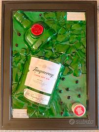 QUADRO CON BOTTIGLIA GIN, RESINA EPOSSIDICA E CORN