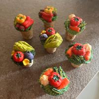 Tappi da sughero con decoro verdure