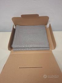 Coppia federe in lino grigio fango 