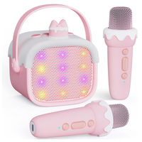 Karaoke per bambini con 2 microfoni senza filo luc