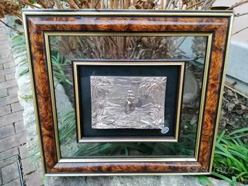 Quadro veliero storico a rilievo opera arg.925