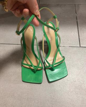 Bottega veneta green leather sandals 