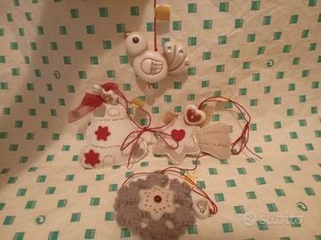 addobbo uccellino stella albero fiocco feltro thun