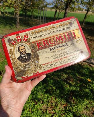 Antica scatola latta Krumiri Rossi 