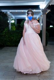 Vestito principesco rosa diciottesimo