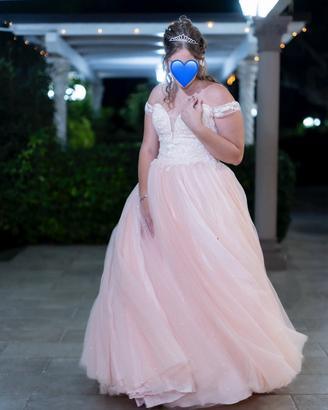 Vestito principesco rosa diciottesimo