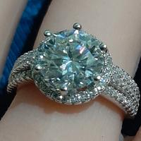 Anello in argento 925 e oro con 3 ct di moissanite