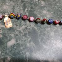 Bracciale di Murano con ciondolo a croce 