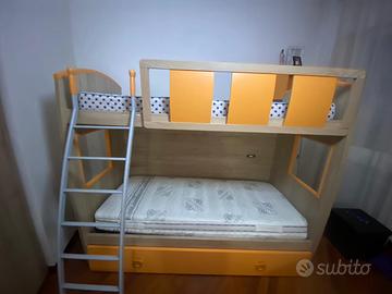 Letto a castello 3 posti con materassi