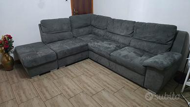 Divano letto angolare grigio scuro