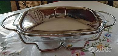 Pirofila cucina con scaldavivande e coperchio