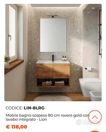 Mobile sospeso lavabo integrato