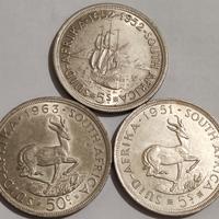 3 monete Sud Africa argento 