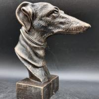 Statua testa di levriero 