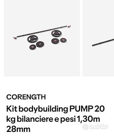 kit bilanciere e pesi 20 kg