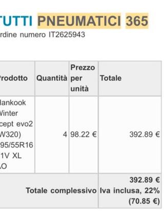 4 Pneumatici invernali Hankook winter evo 2 (W320)