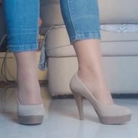 Decoltè Donna Beige 36 Tacco 10