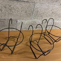 Portavasi da Ringhiera in Metallo Nero – D.22cm