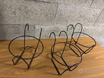 Portavasi da Ringhiera in Metallo Nero – D.22cm