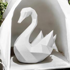 Cigno Elegante statua decorativa - design origami