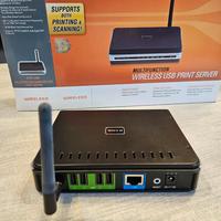 Server di stampa wireless con 4 USB + ethernet