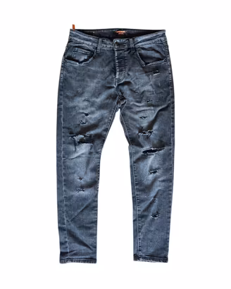Jeans Ripped Grey Washed- Grunge/Streetwear style