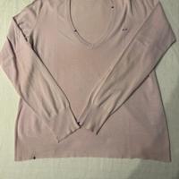 Maglione cotone sun 68 donna scollo “V” rosa