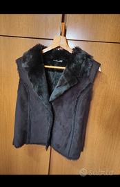 Gilet smanicato di ecopelliccia 
