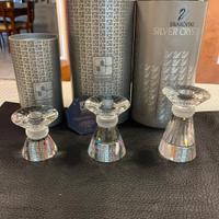 tris candelabri cristallo swaroski originale