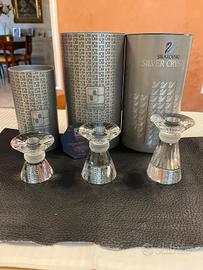tris candelabri cristallo swaroski originale