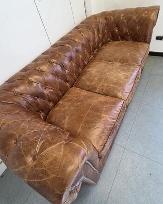 Divano vintage 3 posti in pelle capitonné CHESTERF