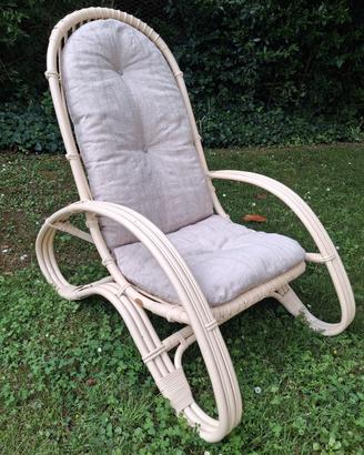 ROBERTI RATTAN FIRMATA POLTRONA VIMINI ORIGINALE 