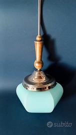 Lampada A Sospensione Vetro Anni 20/40 Originale