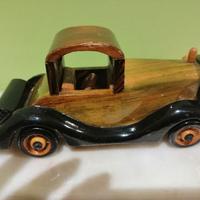Modellino auto d'epoca legno Vintage cm 21x7 