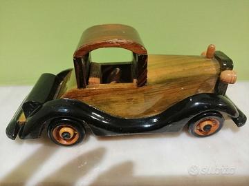 Modellino auto d'epoca legno Vintage cm 21x7 