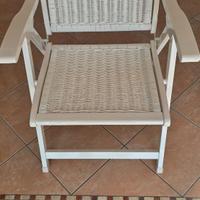 Arredamento poltrone in legno e rattan laccate