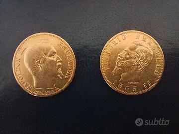 MARENGHI ORO VITT EMAN II 1863 NAPOLEON III 1853 