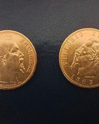 MARENGHI ORO VITT EMAN II 1863 NAPOLEON III 1853 