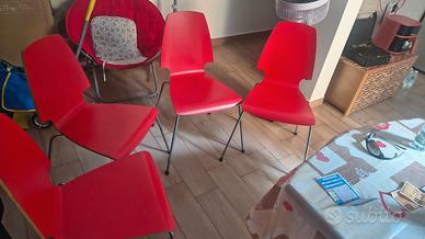 4 SEDIE IKEA ROSSE ANNI 90