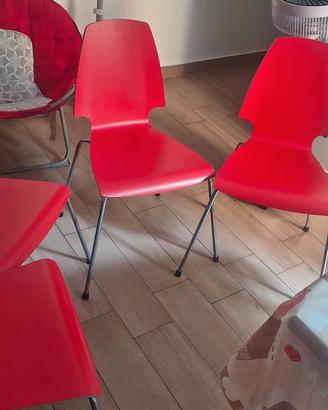 4 SEDIE IKEA ROSSE ANNI 90
