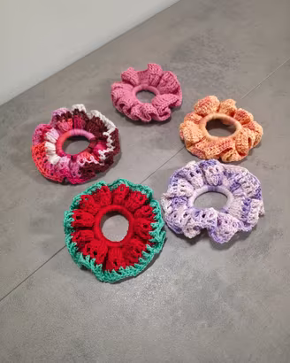 Scrunchies all'uncinetto - singoli o in lotto