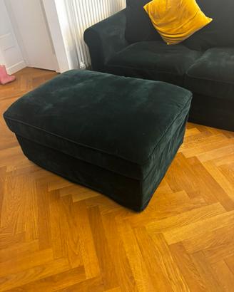 Poggiapiedi Pouf Velluto Verde Bosco