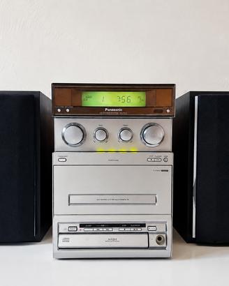 Panasonic CD stereo System SA-PM15, casse in legno