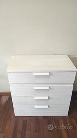 cassettiera rovere sbiancato ghiaccio